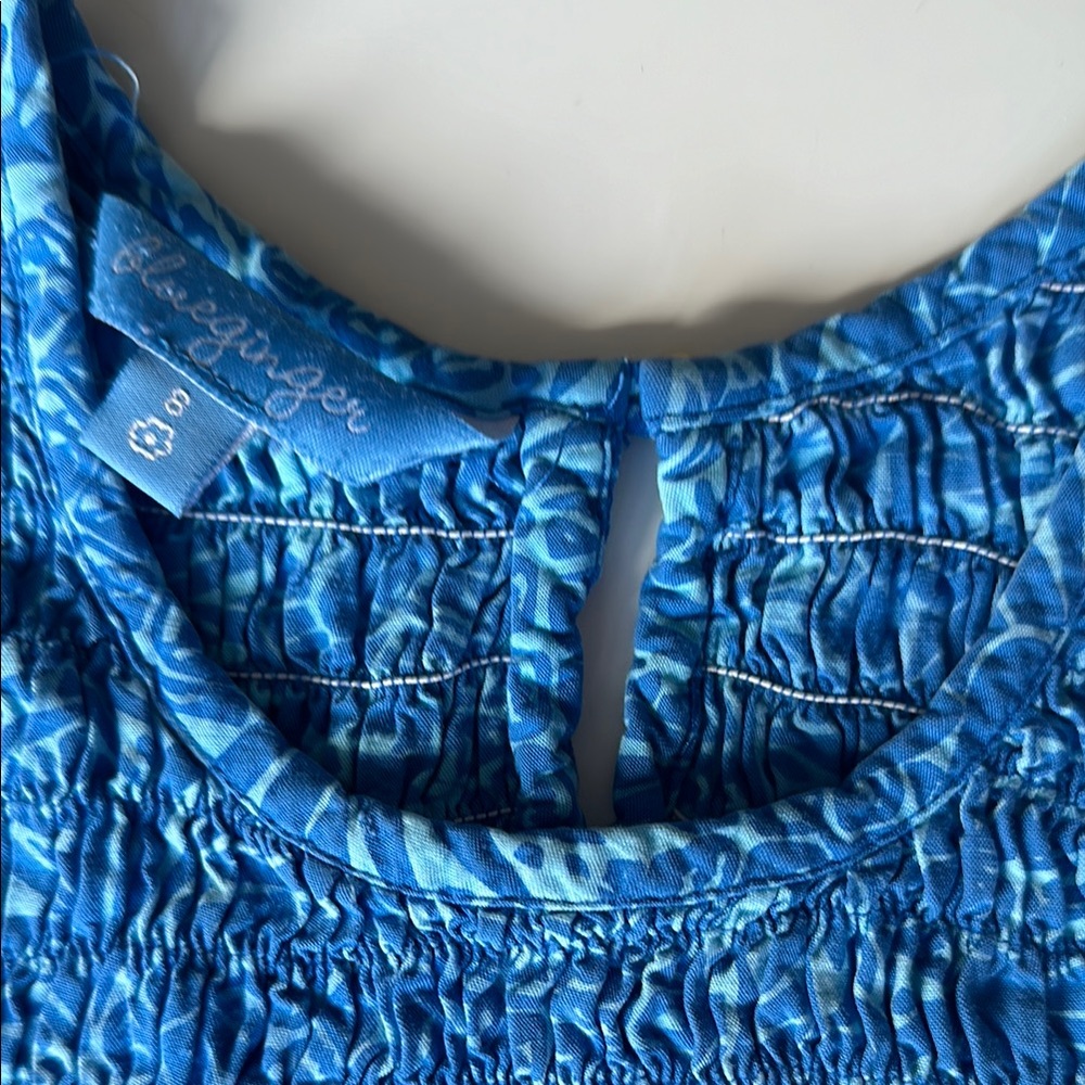 Blue Scoop Neck Sleeveless Sundress - Picture 6 of 7